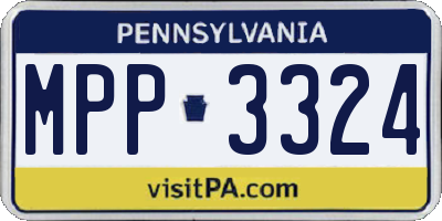 PA license plate MPP3324