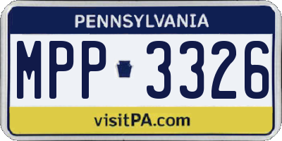 PA license plate MPP3326