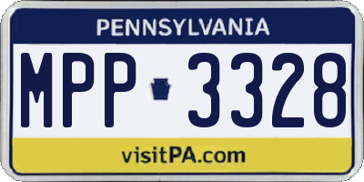 PA license plate MPP3328
