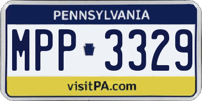 PA license plate MPP3329