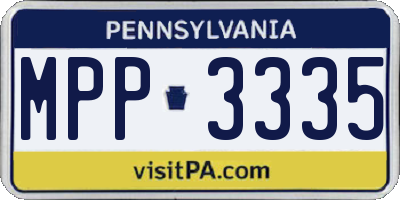 PA license plate MPP3335