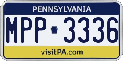 PA license plate MPP3336