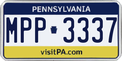 PA license plate MPP3337