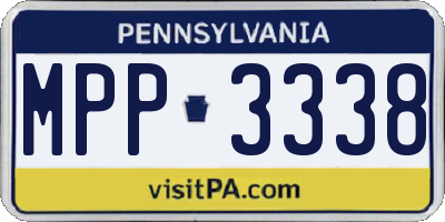 PA license plate MPP3338
