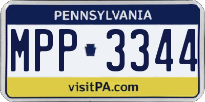 PA license plate MPP3344