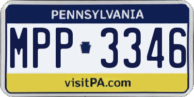 PA license plate MPP3346