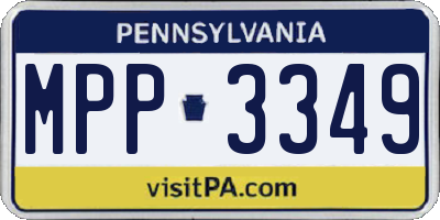 PA license plate MPP3349