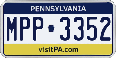 PA license plate MPP3352