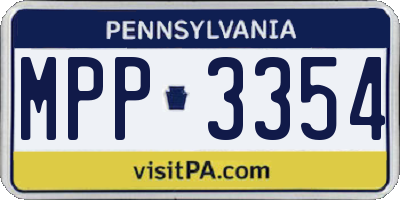 PA license plate MPP3354