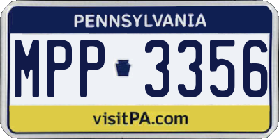 PA license plate MPP3356