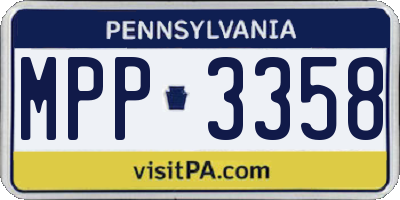 PA license plate MPP3358