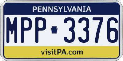 PA license plate MPP3376