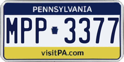 PA license plate MPP3377