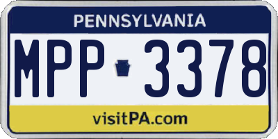 PA license plate MPP3378