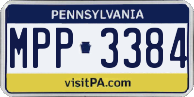 PA license plate MPP3384