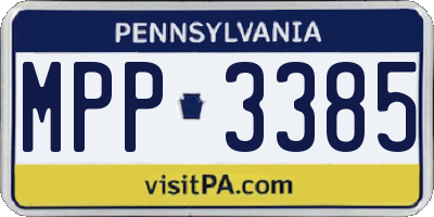 PA license plate MPP3385