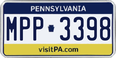 PA license plate MPP3398