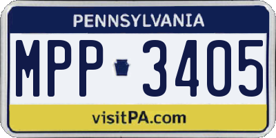 PA license plate MPP3405