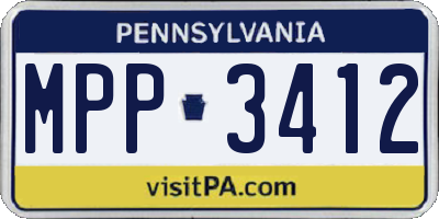 PA license plate MPP3412