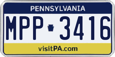 PA license plate MPP3416