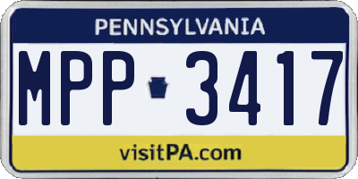 PA license plate MPP3417
