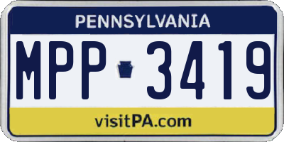 PA license plate MPP3419