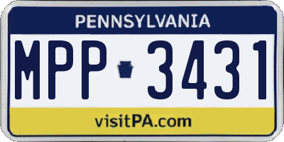 PA license plate MPP3431