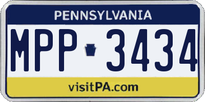 PA license plate MPP3434