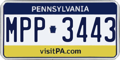 PA license plate MPP3443