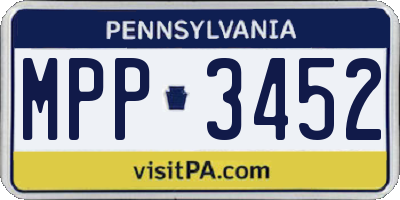 PA license plate MPP3452