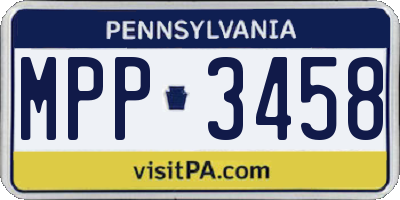 PA license plate MPP3458