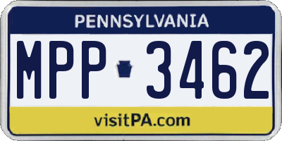 PA license plate MPP3462