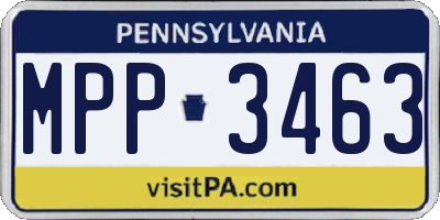 PA license plate MPP3463