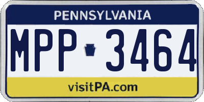PA license plate MPP3464