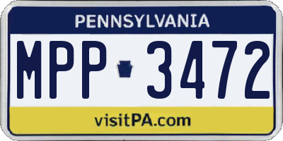 PA license plate MPP3472