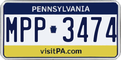 PA license plate MPP3474