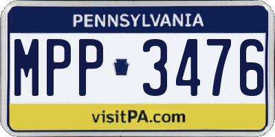 PA license plate MPP3476