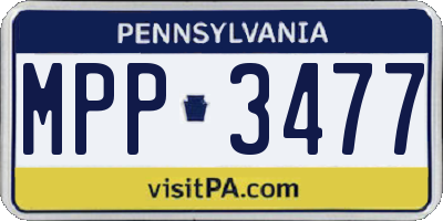 PA license plate MPP3477