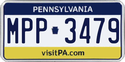 PA license plate MPP3479