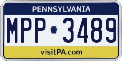 PA license plate MPP3489