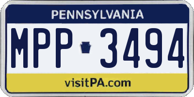 PA license plate MPP3494
