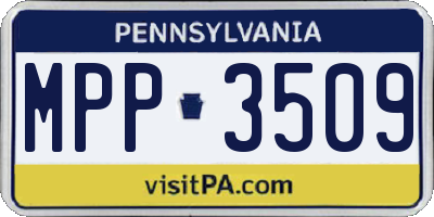 PA license plate MPP3509