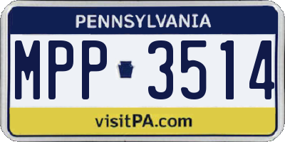 PA license plate MPP3514