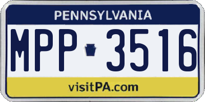 PA license plate MPP3516