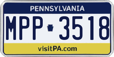 PA license plate MPP3518