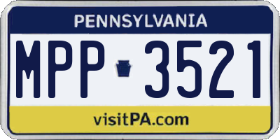 PA license plate MPP3521