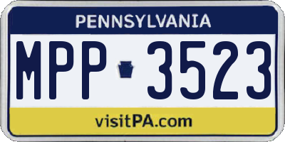 PA license plate MPP3523