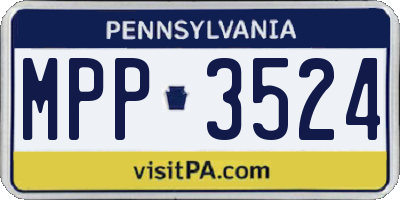 PA license plate MPP3524