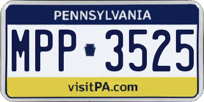 PA license plate MPP3525