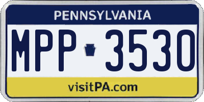 PA license plate MPP3530